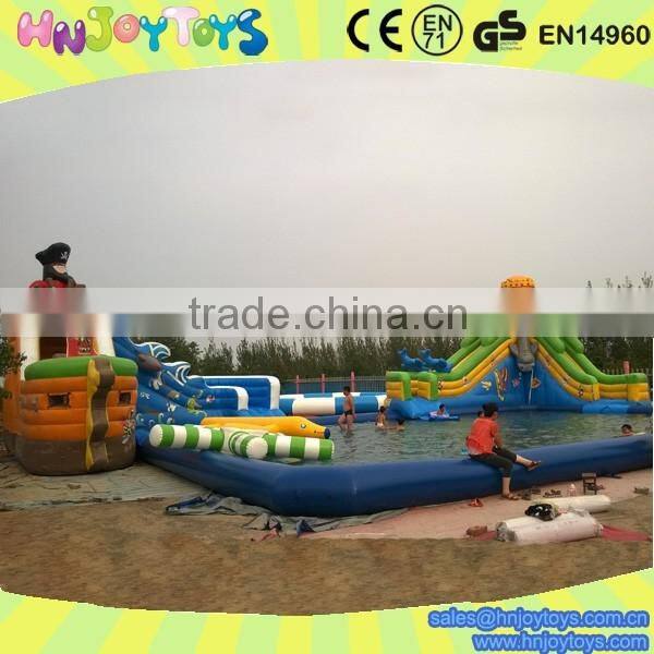 2016 inflatable floating water slide for pool