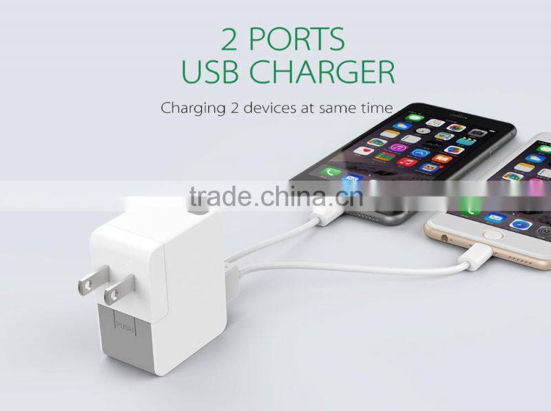 2017 phone charger micro usb charger dual usb wall charger with high quality