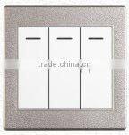 reset wall switch and socket , aluminium and stainless steel and PC panel