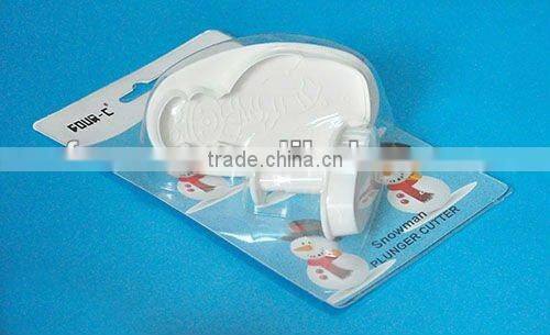 Snowman plastic plunger cutters Christmas plunger cutters Fondant dough cutter