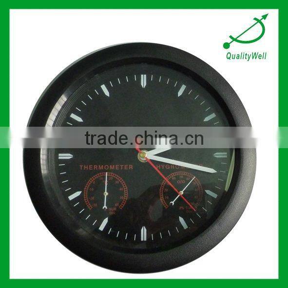 (3 in 1) Wall Clock With Thermometer/Temperature & Hygrometer/Humidity (In-outdoor)