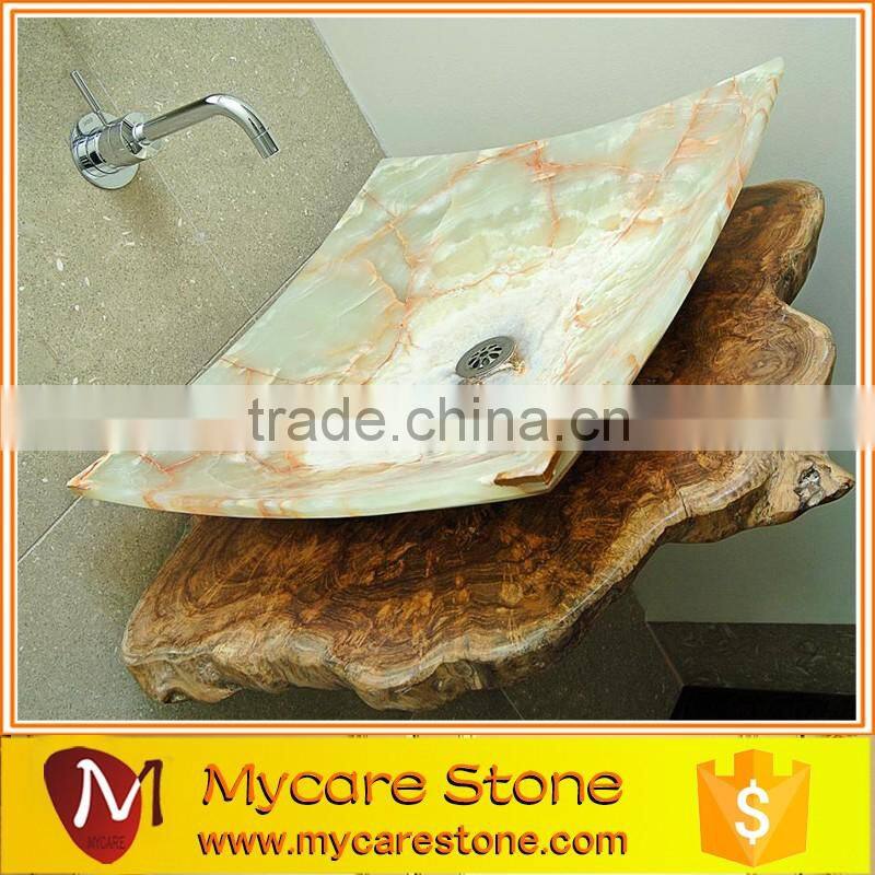 Natural river stone vessel sink