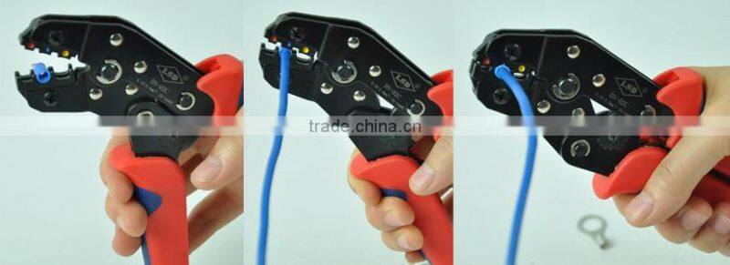 DN-02C European-style 0.25-2.5mm2 2 wire crimper 4-14AWG insulated connectors electrical cable lug crimping tool