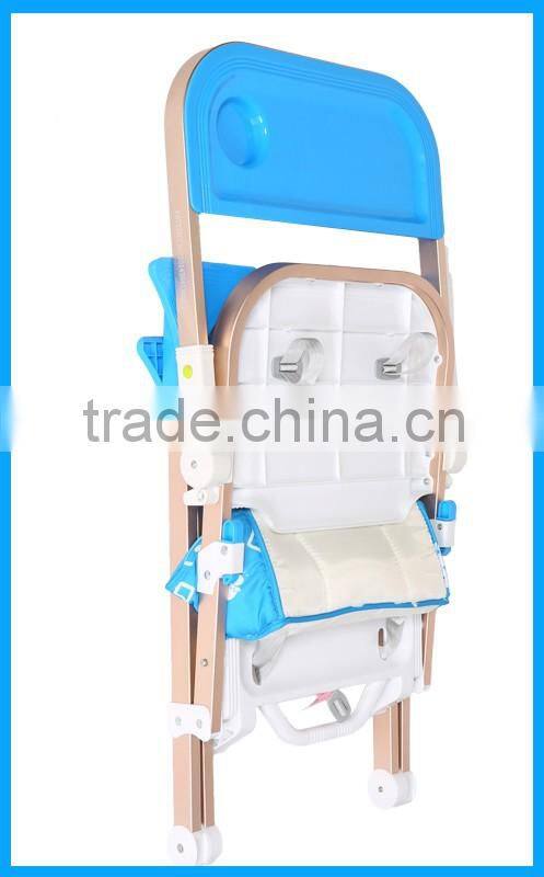 European design aluminium frames high quality feeding baby high chair for indoor use