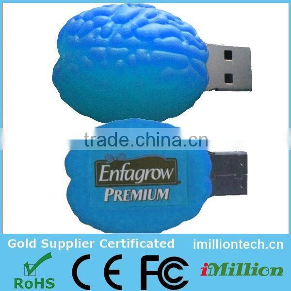 Brain design simulation human organ customized Usb flash drive , Free sample