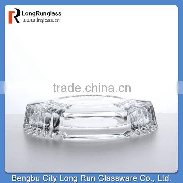 LongRun 800g Popular fashional round carved glass ashtray