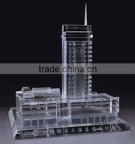 2016 New product hotel style clear crystal building model