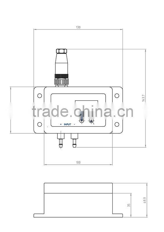 4-20mA Differential pressure transmitter for wind/dry gas