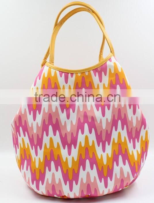 BSCI FACTORY Printing flower Polyester folding tote bags