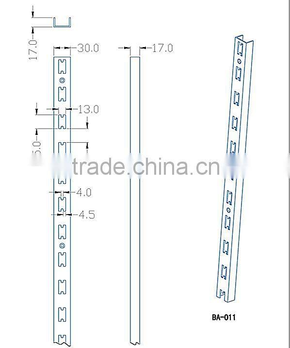 BA-011 1" slots 2" centers u channel iron