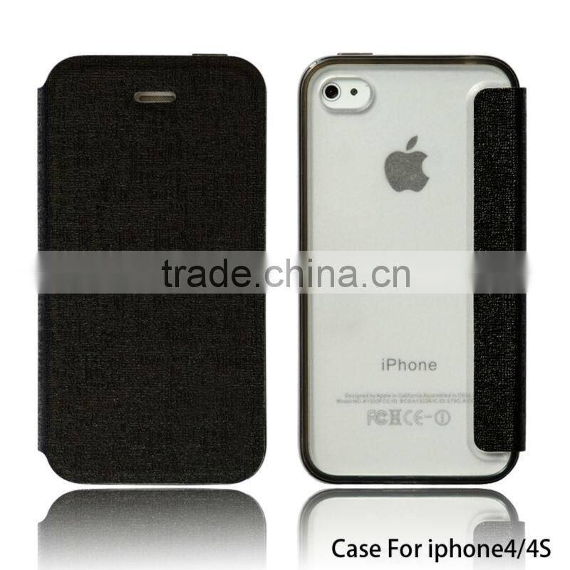 High quality custom leather phone cases for iphone 4 mobile phone