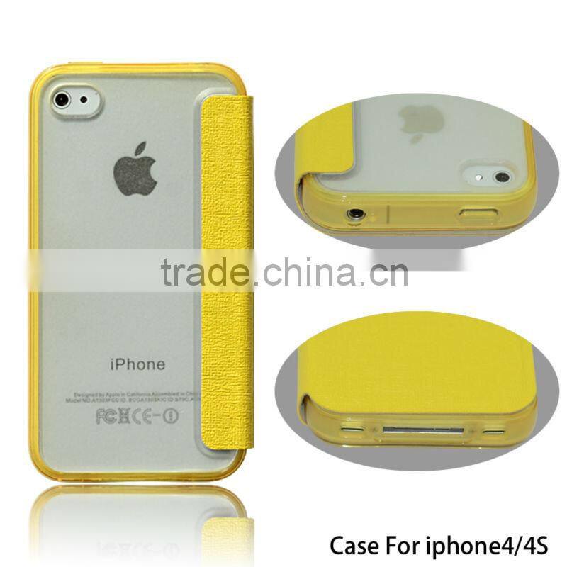 High quality custom leather phone cases for iphone 4 mobile phone