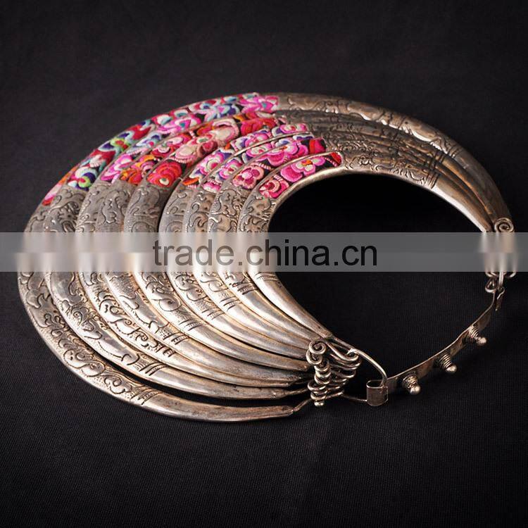 2015 new arrival 9 levels embroidered necklace vintage women necklace