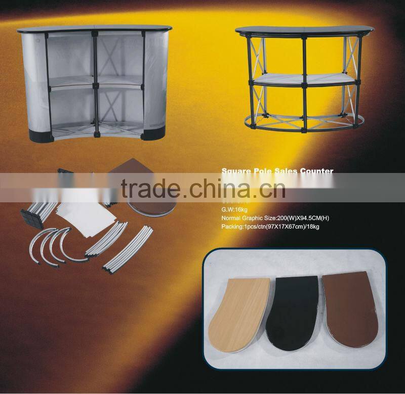 best sales squre aluminium pole promotion counter