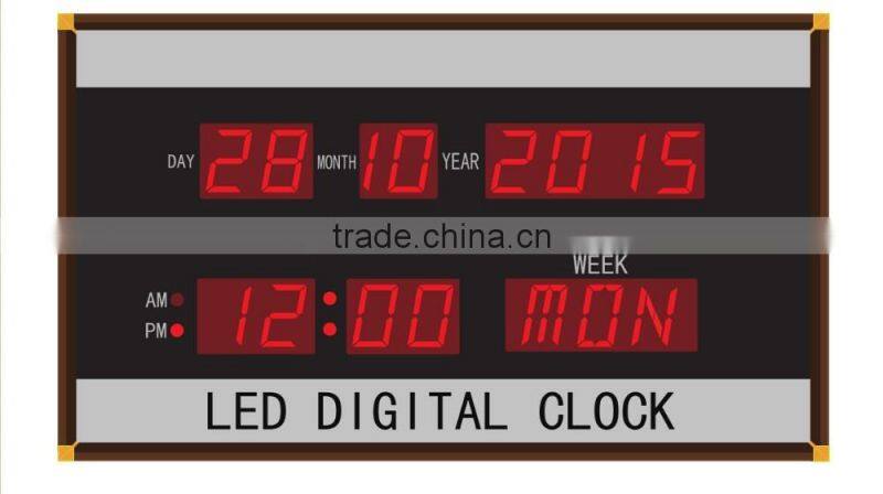 Digital calendar time zone LED clock