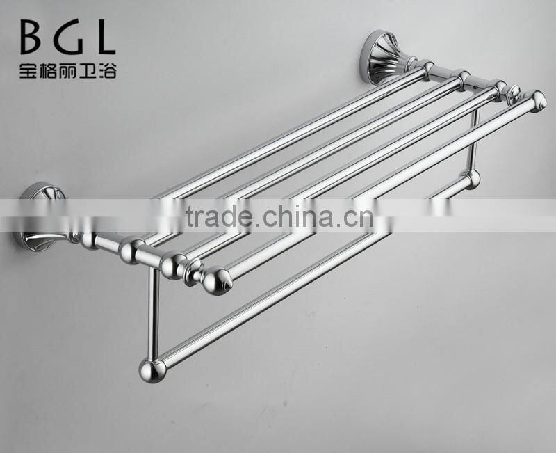 New design bathroom accessories Wall mounted Zinc alloy Chrome finishing Towel shelf