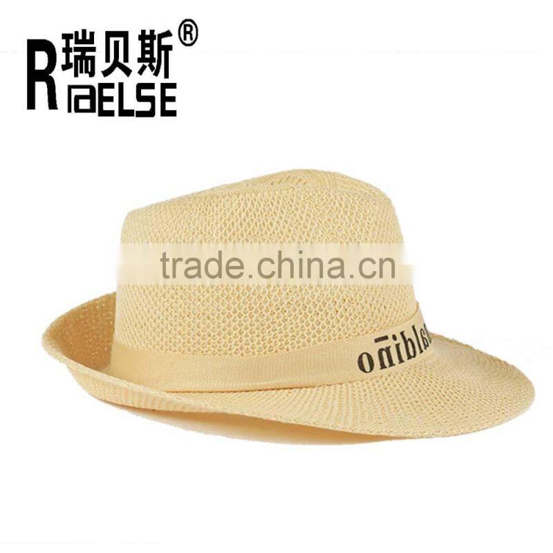 cheap fedora hand paper straw hat with logo