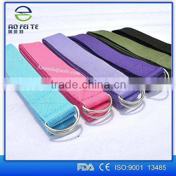 New products 2016 Adjustable Yoga Stretch Strap D-Ring Training Belt Waist Leg Fitness Tools