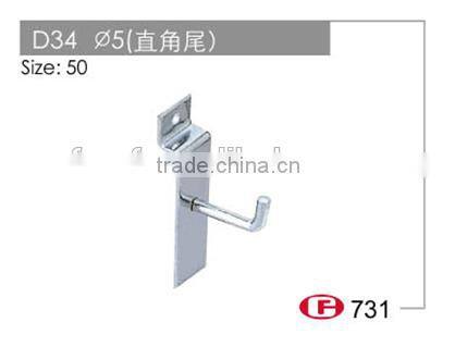 2016 New chrome plating small hooks slatwall J shape hooks D34