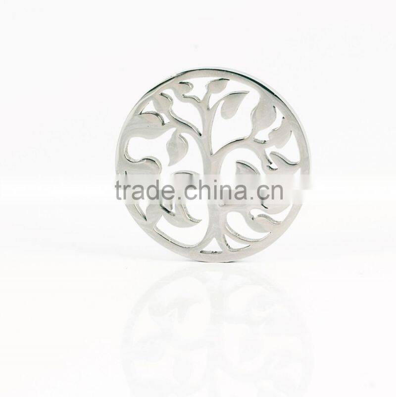 Beautiful stainless steel inlay zircon tree of life pendant