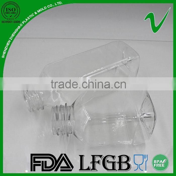 empty colod beverage clear PET fruits juice bottle with food grade