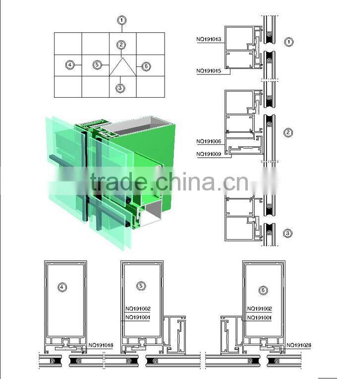 China factory high quality aluminium profiles for stains railing