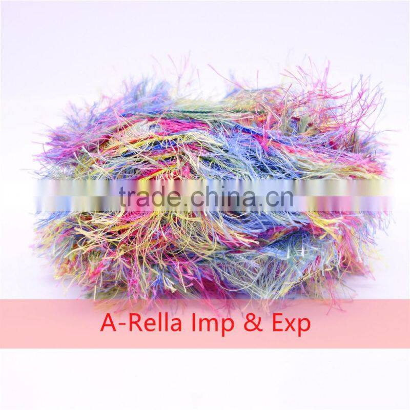 100% nylon feather yarn , with heat setting , nylon feather yarn