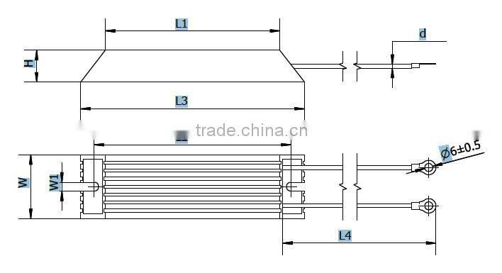 Trapezium Aluminum housed wirewound(TRX) 50 ohm power resistor