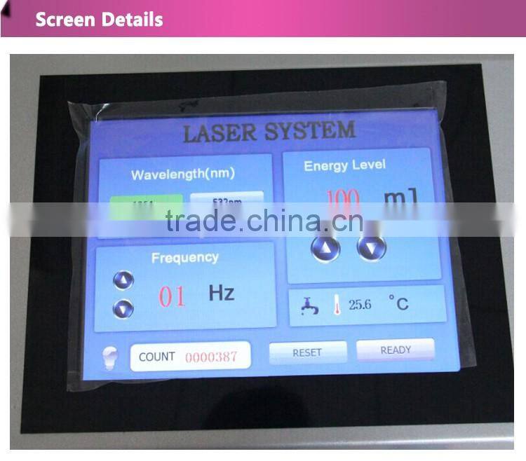 1064nm 532nm Q switch nd yag laser pulsed dye tattoo removal