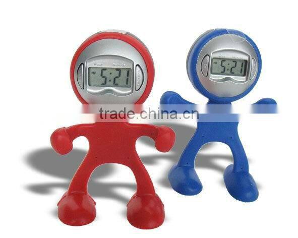 promotional item gift clocks Flexible little man shape small digital clock