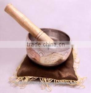 Tibetan Singing Bowls With Five Embossed Buddha 4.5 inch : From Anabia Agate Bolws