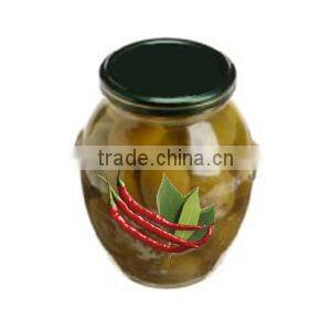 High Quality 100% Tunisian Table Olives,Green Olives with Cayenne Peppers & Laurel,Table Olives 370 ml Glass Jar
