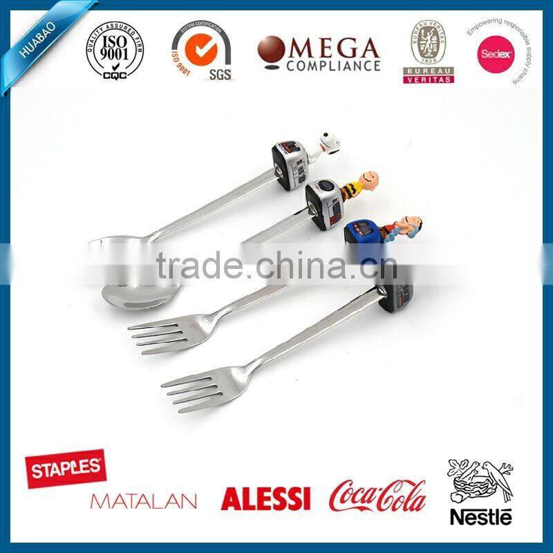 Puppet poly head decorated Unique Product Factory Manufacture Custom Design OEM Craft Polyresin cutlery