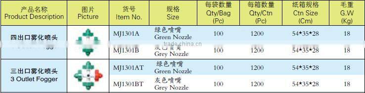 Watering Four Outlet Mister and Fogger Sprinkler Irrigation in Greenhouse and Garden
