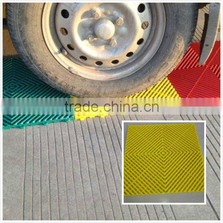 2016 new anti slip water draining pvc garage mat floor