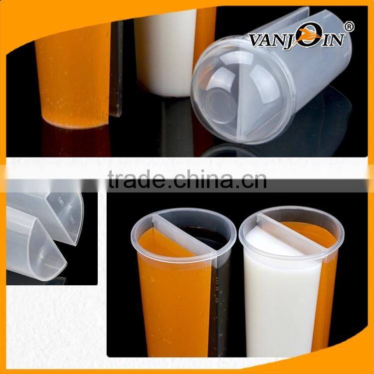 1000ML Disposable plastic PP split boba tea cups with lid 32 OZ