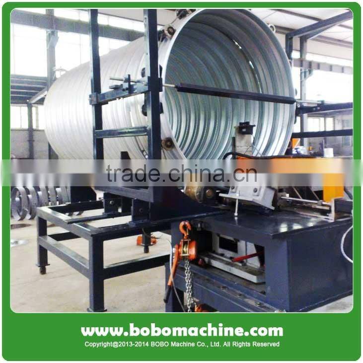 Corrugated metal drain culvert tube making machine