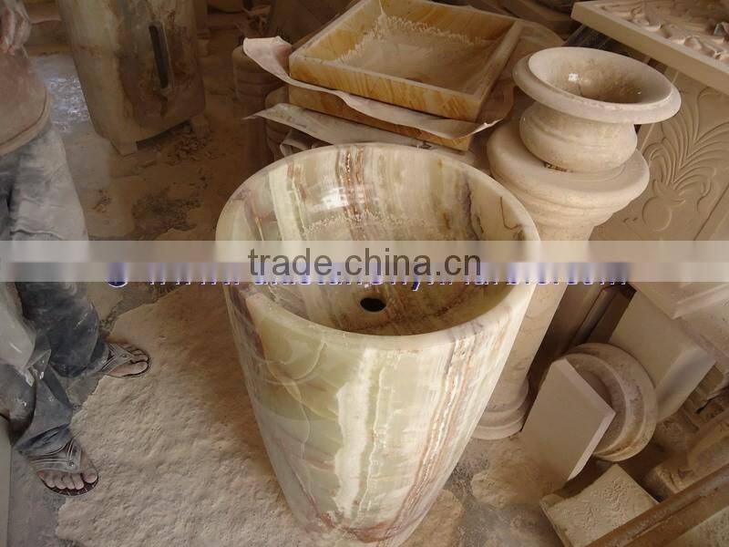 Morden luxury BACKLIT ONYX PEDESTALS SINKS