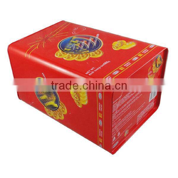 rectangular candy metal tin box