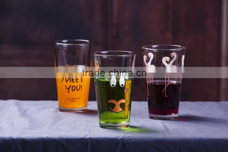 16oz clear glass tea cups glass juice cup