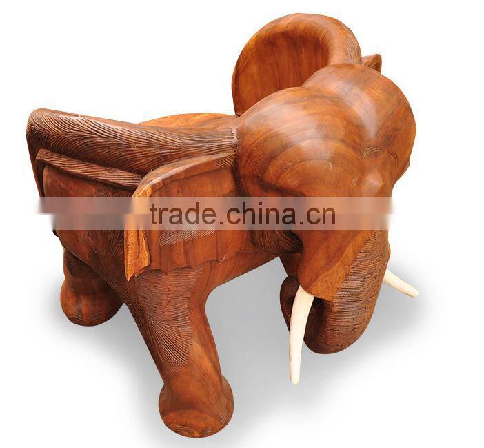 Southeast Asia Style Elephant Shape Wood Chair, Exquisite Handcarving Living Elephant Single Seater Chair (BF01-X1163)
