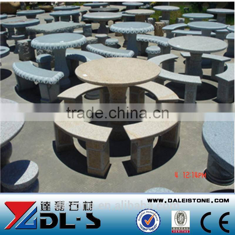 Garden Stone Table and Benches, Granite Table