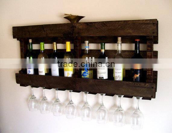 Vintage Look Wooden Wine Shelf for Home Decoration Wine Holder