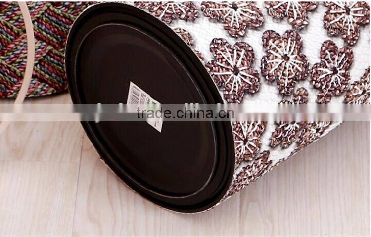 Plastic Open Top Structure Flip Round Trash Can Dustbin Trash Bin 10L