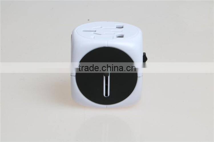 World Travel Adapter with Dual USB Fuse Safety Shutter Four International Plug(UK/US/AU/EU)