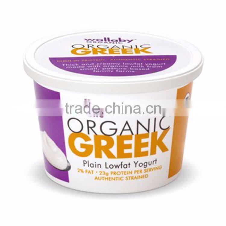 Custom Printed Disposable Packaging Cup for Yogurt with Lid, Food Grade Virgin Plastic Containers for Yogurt