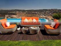 2017 Sigma UV resistant all weather ultra modern pe rattan cheap glass dining table