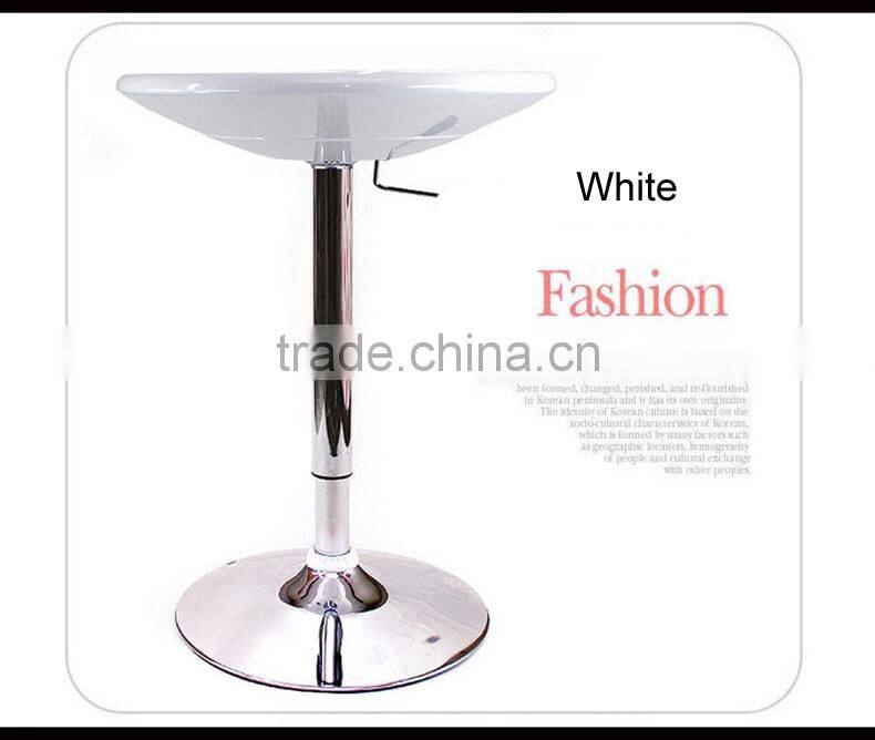 fashion modern ABS plastic top height adjustable chromed steel bar table LQ- BT312