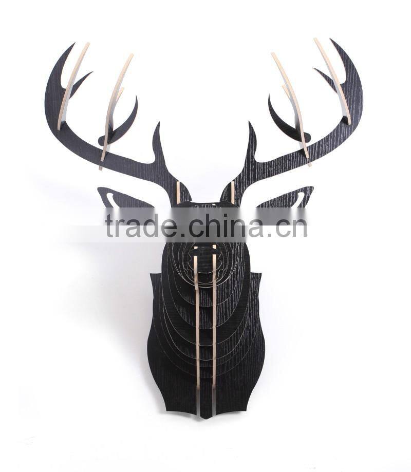 DIY 3D Wooden Animal Unicorn Head Assembly Puzzle Art Model Kit Toy Home Decoration