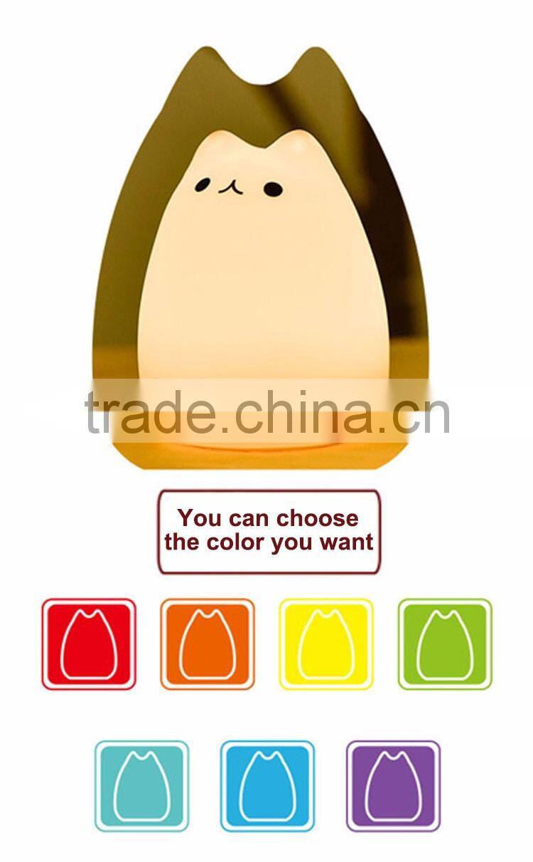 LED color changing silicone animal night light cat led light